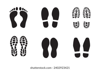 Set of human footprints sillhouette 
vector illustration