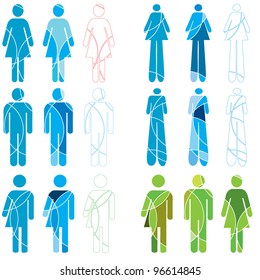 A set of human gender icons