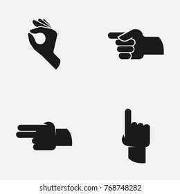 Set of human hand gestures vector icons.