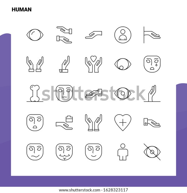 Set Human Line Icon Set 25 Stock Vector (Royalty Free) 1628323117 ...