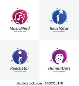 Set of Human Logo Design Templates