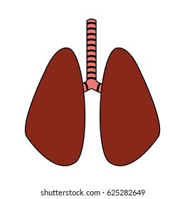 set of human lungs icon image 