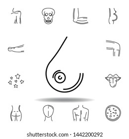 set of human organs breast outline icon. Signs and symbols can be used for web, logo, mobile app, UI, UX