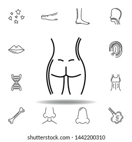 set of human organs buttocks outline icon. Signs and symbols can be used for web, logo, mobile app, UI, UX