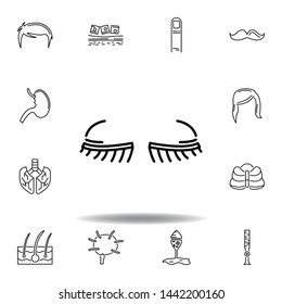 set of human organs eyelashes outline icon. Signs and symbols can be used for web, logo, mobile app, UI, UX