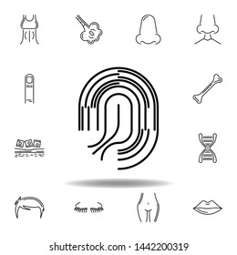 set of human organs fingerprint outline icon. Signs and symbols can be used for web, logo, mobile app, UI, UX