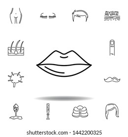 set of human organs lips outline icon. Signs and symbols can be used for web, logo, mobile app, UI, UX