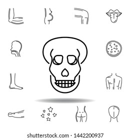 set of human organs skull outline icon. Signs and symbols can be used for web, logo, mobile app, UI, UX