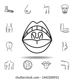 set of human organs tonsil outline icon. Signs and symbols can be used for web, logo, mobile app, UI, UX