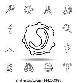 set of human organs white blood cell outline icon. Signs and symbols can be used for web, logo, mobile app, UI, UX
