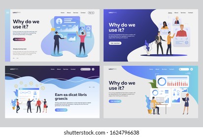 Set of human resource managers choosing job candidate. Flat vector illustrations of people analyzing diagrams. Recruiting, analytics, statistics concept for banner, website design or landing web page