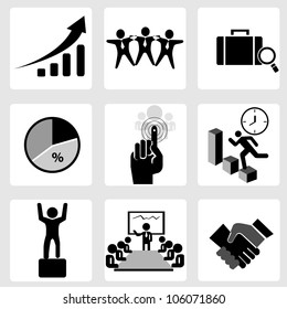 set of human resource and organization  management icons