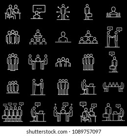 Set human resources department. Business people icon simple line flat illustration.Vector icon