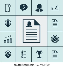 Set Of Human Resources Icons On Business Deal, Messaging And Business Woman Topics. Editable Vector Illustration. Includes Money, Coins, Prize And More Vector Icons.