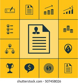 Set Of Human Resources Icons On Business Deal, Business Goal And Bank Payment Topics. Editable Vector Illustration. Includes Check, Career, Prize And More Vector Icons.