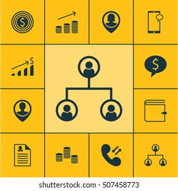 Set Of Human Resources Icons On Coins Growth, Successful Investment And Female Application Topics. Editable Vector Illustration. Includes Resume, Wallet, Purse And More Vector Icons.