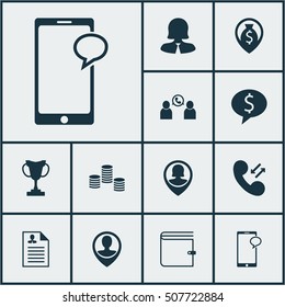Set Of Human Resources Icons On Employee Location, Phone Conference And Cellular Data Topics. Editable Vector Illustration. Includes Stacked, Chat, Cellular And More