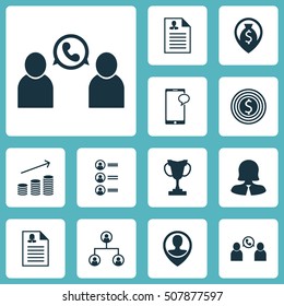 Set Of Human Resources Icons On Business Woman, Messaging And Employee Location Topics. Editable Vector Illustration. Includes Success, Employee, Map And More Vector Icons.