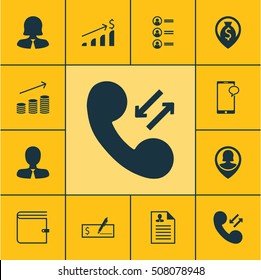 Set Of Human Resources Icons On Coins Growth, Curriculum Vitae And Successful Investment Topics. Editable Vector Illustration. Includes Check, Career, Mobile And More Vector Icons.