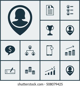 Set Of Human Resources Icons On Tree Structure, Job Applicants And Female Application Topics. Editable Vector Illustration. Includes Opinion, Growth, Application And More Vector Icons.