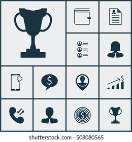 Set Of Human Resources Icons On Job Applicants, Messaging And Business Woman Topics. Editable Vector Illustration. Includes Resume, Call, Wallet And More Vector Icons.