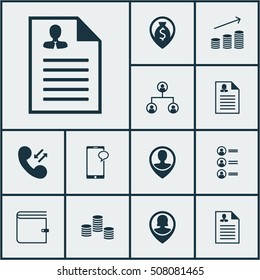 Set Of Human Resources Icons On Money, Wallet And Employee Location Topics. Editable Vector Illustration. Includes Mobile, Map, Cash And More Vector Icons.