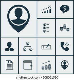 Set Of Human Resources Icons On Wallet, Female Application And Tree Structure Topics. Editable Vector Illustration. Includes Male, Applicants, Employee And More Elements