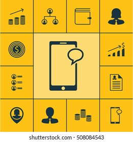 Set Of Human Resources Icons On Wallet, Manager And Female Application Topics. Editable Vector Illustration. Includes Stacked, Success, Goal And More Vector Icons.