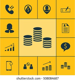 Set Of Human Resources Icons On Business Woman, Bank Payment And Money Topics. Editable Vector Illustration. Includes Map, Growth, Chat And More Vector Icons.