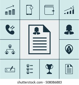 Set Of Human Resources Icons On Wallet, Cellular Data And Job Applicants Topics. Editable Vector Illustration. Includes Map, Wallet, Chat And More Vector Icons.