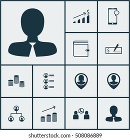 Set Of Human Resources Icons On Messaging, Money And Wallet Topics. Editable Vector Illustration. Includes Coins, Growth, Organisation And More Vector Icons.