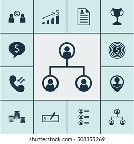Set Of Human Resources Icons On Successful Investment, Employee Location And Bank Payment Topics. Editable Vector Illustration. Includes Call, Cup, Applicants And More Vector Icons.
