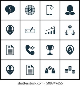Set Of Human Resources Icons On Bank Payment, Employee Location And Business Woman Topics. Editable Vector Illustration. Includes Profile, Success, Pin And More Vector Icons.
