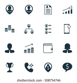 Set Of Human Resources Icons On Wallet, Female Application And Successful Investment Topics. Editable Vector Illustration. Includes Cup, Pin, Stacked And More Vector Icons.