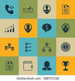 Set Of Human Resources Icons On Cellular Data, Money And Tree Structure Topics. Editable Vector Illustration. Includes Resume, Increase, Organisation And More Vector Icons.