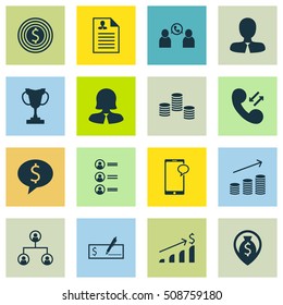Set Of Human Resources Icons On Phone Conference, Messaging And Job Applicants Topics. Editable Vector Illustration. Includes Prize, Opinion, Mobile And More Vector Icons.