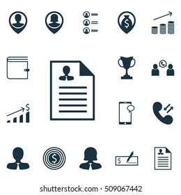 Set Of Human Resources Icons On Messaging, Pin Employee And Manager Topics. Editable Vector Illustration. Includes Resume, Career, Mobile And More Vector Icons.
