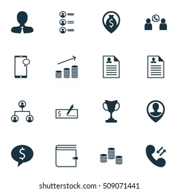 Set Of Human Resources Icons On Employee Location, Money Navigation And Manager Topics. Editable Vector Illustration. Includes Dollar, Employee, Prize And More Vector Icons.