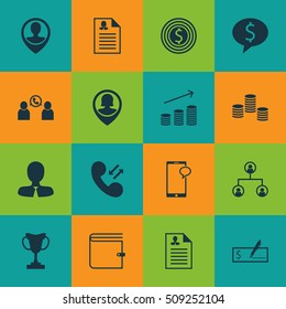 Set Of Human Resources Icons On Curriculum Vitae, Manager And Money Topics. Editable Vector Illustration. Includes Cellular, Prize, Goal And More Vector Icons.