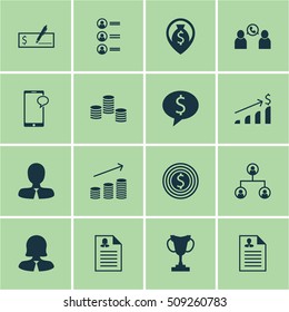Set Of Human Resources Icons On Phone Conference, Tournament And Money Topics. Editable Vector Illustration. Includes Job, Resume, Discussion And More Vector Icons.