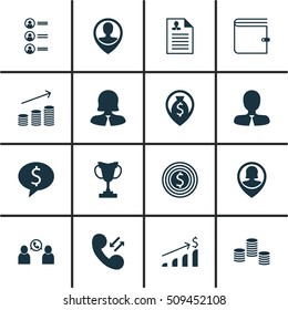 Set Of Human Resources Icons On Manager, Money Navigation And Business Woman Topics. Editable Vector Illustration. Includes Cup, Phone, Resume And More Vector Icons.