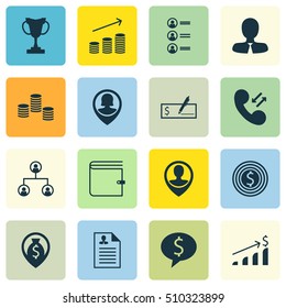 Set Of Human Resources Icons On Bank Payment, Cellular Data And Business Goal Topics. Editable Vector Illustration. Includes Opinion, Goal, Cup And More Vector Icons.