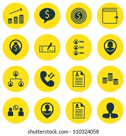 Set Of Human Resources Icons On Employee Location, Job Applicants And Coins Growth Topics. Editable Vector Illustration. Includes Job, Check, Wallet And More Vector Icons.