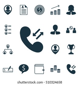 Set Of Human Resources Icons On Phone Conference, Curriculum Vitae And Tournament Topics. Editable Vector Illustration. Includes Conference, Increase, Employee And More Vector Icons.