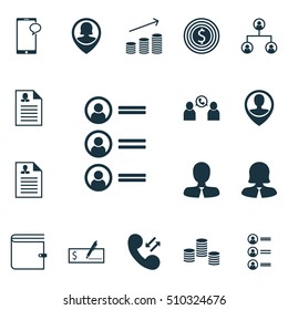 Set Of Human Resources Icons On Curriculum Vitae, Bank Payment And Wallet Topics. Editable Vector Illustration. Includes Check, List, User And More Vector Icons.