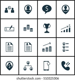 Set Of Human Resources Icons On Messaging, Curriculum Vitae And Bank Payment Topics. Editable Vector Illustration. Includes Trophy, Coins, Organisation And More Vector Icons.