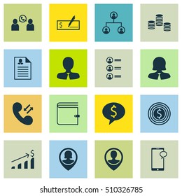 Set Of Human Resources Icons On Employee Location, Successful Investment And Business Woman Topics. Editable Vector Illustration. Includes Applicants, Money, Resume And More Vector Icons.