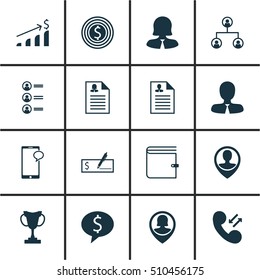 Set Of Human Resources Icons On Wallet, Successful Investment And Job Applicants Topics. Editable Vector Illustration. Includes Structure, Job, Female And More Vector Icons.