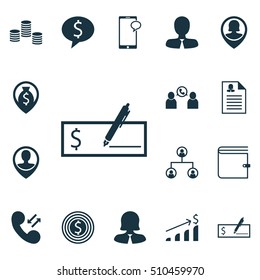 Set Of Human Resources Icons On Messaging, Business Woman And Money Navigation Topics. Editable Vector Illustration. Includes Check, Conference, Success And More Vector Icons.