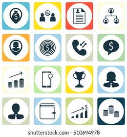 Set Of Human Resources Icons On Tournament, Coins Growth And Tree Structure Topics. Editable Vector Illustration. Includes Chat, Call, Tree And More Vector Icons.